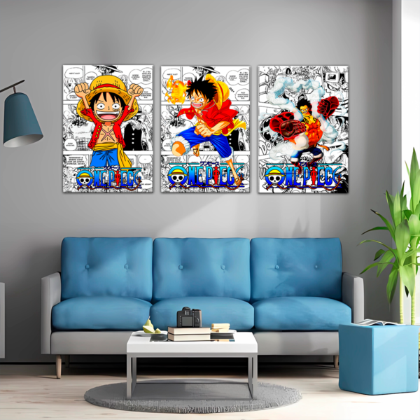 CUADRO POSTER DE COLECCIÓN ONEPIECE EVOLUCIÓN LUFFY