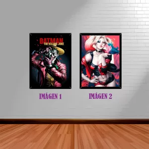 CUADRO 3D LENTICULAR JOCKER Y HARLEY QUINN