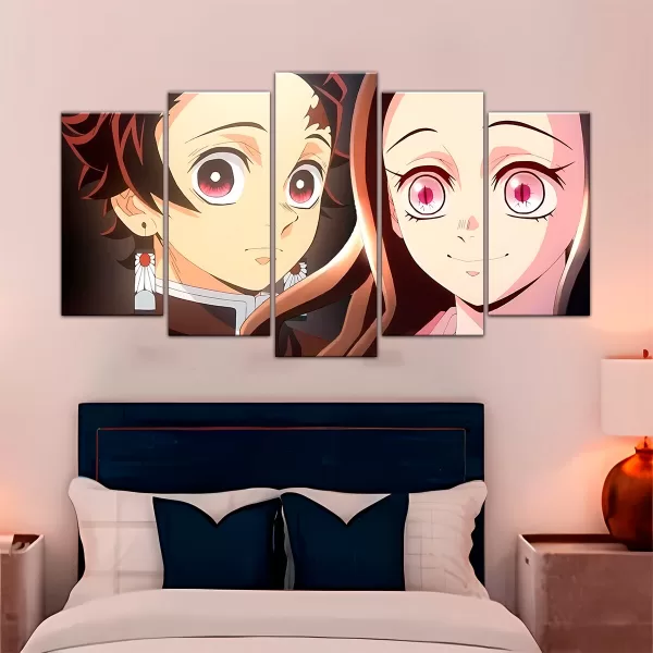 CUADRO DECORATIVO ESCALONADO KIMETSU NO YAIBA - TANJIRO Y NEZUKO