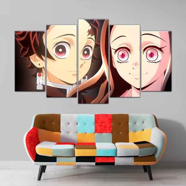 CUADRO DECORATIVO ESCALONADO KIMETSU NO YAIBA - TANJIRO Y NEZUKO