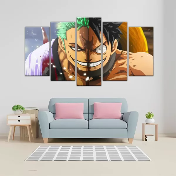 CUADRO DECORATIVO ESCALONADO DE LUFY Y ZORO