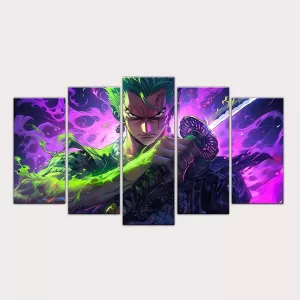 CUADRO DECORATIVO ESCALONADO ZORO DE ONEPIECE