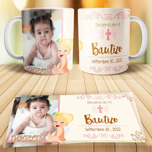 TAZA PERSONALIZADO PARA BAUTIZO