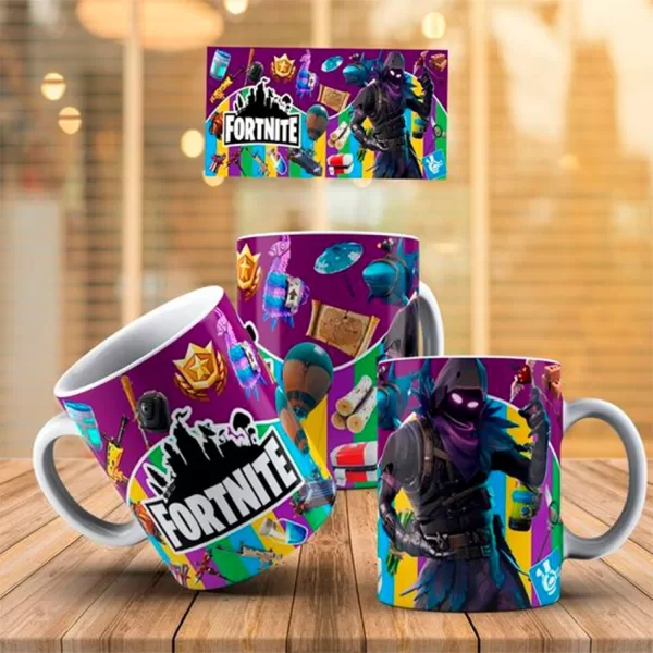 TAZAS BLANCAS PERSONALIZADAS FORNITE