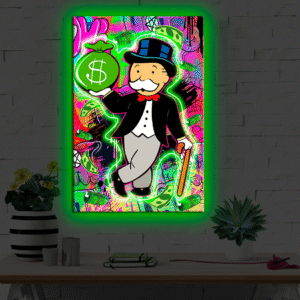 CUADRO DE NEON DINERO MONOPOLY